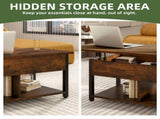 Coffee Table with Storage, Lift-Top Wooden Center Table for Home & Office, Rustic Brown 63662847
