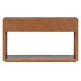 TREXM 55" Console Table, Rustic Wooden Entryway Table with Storage Drawers and Open Shelf, Elegant N715P235096H
