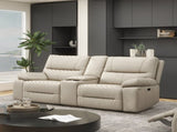 Malibu 79" Modern Power Motion 3-Piece Reclining Loveseat Sofa with Cup Holders, Cream Taupe Beige B2719P269268