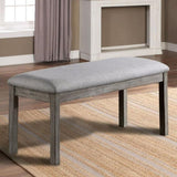 ZNTS Gray Color Dining Bench Padded Seat 1pc Bench Kitchen Dining Room Wire-Brushed Finish B011P246318