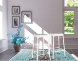 Counter Stool Metal White Powder Coating, Set of 2 B091P184053
