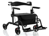 2-in-1 Rollator Walker & Wheelchair 6-Level Adjustable Handles, 1-Hand Folding, Storage 51449217