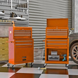 ZNTS High Capacity Rolling Tool Chest with Wheels and Drawers, 8-Drawer Tool Storage Cabinet--ORANGE W110259203