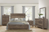 ZNTS Rustic Brown Finish Full Size Panel Bed Wooden Bedroom Furniture 1pc, Bed in a Box B011P248595