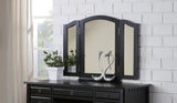 Bedroom Contemporary Vanity Set w Foldable Mirror Stool Drawers Black Color HS00F4072-ID-AHD