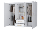 White All-In-One 2-Door Armoire B062P202113