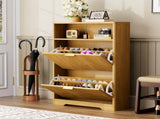 Shoe Cabinet Storage for Entryway Hidden Shoes Storage Cabinet with 2 Flip Drawers, Tall Free W1162P384346