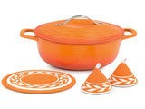 Stainless Steel Handle 7.5QT Round Enameled Pot Orange Gradient 05452818