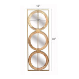 3 Mirror Piece Wall Mirror in Gold Rectangular Frame, Home Wall Decor for Bedroom Living Room, W2078124321