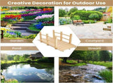 5 Feet Wooden Garden Bridge - 100% Fir Wood Construction, Easy Assembly with Hardware, Ideal for 00678135