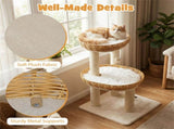 Multi-Level Cat Tree with 2 Wicker Baskets & Sisal Scratching Posts Indoor Cat Tower 01745223