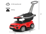 3-in-1 Kids Ride On Push Car for 12-36 Months Removable Handle Anti-Roll Board Horn Music Red 32867786