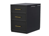 Salon Cabinet, Black, 6Drawer with 2 Hairtool Rings, 15mm PVC VacuumFormed Door Panels, 15mm 66197912