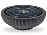 18" Round Sphere Water Fountain with 6 LED Lights Gray Resin Indoor Outdoor Water Feature 48264842
