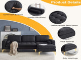 218*141*87cm Burlap Diamond Electroplated Gold Trident Legs Three Seats With Footstool Indoor 68589362