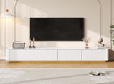 ON-TREND Luxury Fluted TV Stand for TVs Up to 85", Faux Marble Tabletop Media Console with 4 N721P298025K