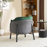 Velvet Accent Chair Barrel Chair with Metal Legs Modern Comfy Armchair Accent Reading Chair for 70121203
