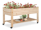 116 * 57 * 82cm Chinese Fir High Foot Type With Wheel Wood Planting Frame Log 02673314