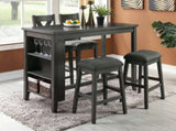 Modern Contemporary Dining Room Furniture Chairs Set of 2 Counter Height High Stools Grey Finish B01164105