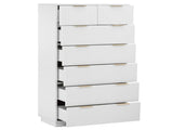 White P2 Particle Board and Density Board Wavy Pattern Drawer Front Six-Level Seven-Drawer Cabinet 57854360