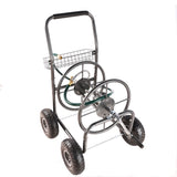 ZNTS Garden Hose Reel Cart - 4 Wheels Portable Garden Hose Reel Cart with Storage Basket Rust Resistant W227P194231