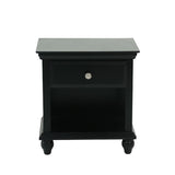 ZNTS Lyndon Nightstand With One Drawer and Shelf In Black Finish SR014359