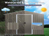 8ft x 6ft Outdoor Metal Storage Shed with Window Grey 02935286
