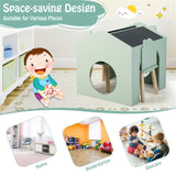 3 Pieces Wooden Kids Table and Chair Set - Inclined Chalkboards Ergonomic 70905908