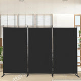 ZNTS 6FT Trifold 160g Polyester Fabric Plastic Foot Carbon Steel Frame Foldable Screen Black 60465483