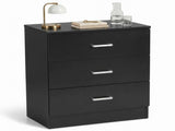 3-Drawer Chest with Textured Finish Drawer Dresser 22.05*12.99*25.98in Black 56794747