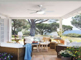 42 Inch White Ceiling Fan with 22W LED Light and Remote Control MDF Blades Reversible DC Motor W934P293298