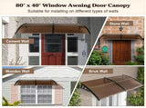 Outdoor Overhang Awning for Sunlight Rain Snow Wind Protection 82845059