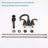 Oil Rubbed Bronze Bathroom Faucet with 2-Handle and 360 Degree Rotating Spout, Crescent Moon Style T3177P277488