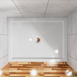 Goodyo 32"x48" Shower Base 3.4" Height Anti-slip Acrylic Center Drain Single Threshold Shower Base D163114244
