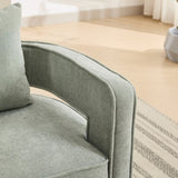 29.1"W Swivel Accent Open Back Chair Modern Comfy Sofa Chair With Weathered Base For Nursery Bedroom W1298P192483