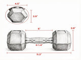2 X 15lbs Hex Dumbbell Set for Home Gym Workout Rubber Weights with Non-Slip Handles Anti-Roll 92492418