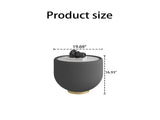 Modern Round Sintered stone Pattern Tabletop Leather Edge Sofa End Table with Metal Base,Luxurious W3081P309606