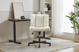 ZNTS Armless Desk Chairs with Wheels Office Chair Vanity Chair with Technical Cloth Adjustable Swivel W2725P207683