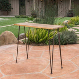 ZNTS DENALI INDUSTRIAL WOOD AND METAL BAR TABLE 61327.00