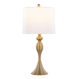 Ashland 27" Contemporary Metal Table Lamp in Gold Metal with White Linen Shade from Grandview B202P224082
