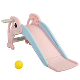 2 in 1 Slide, Toddler Freestanding Extra Long Slide with Basketball Hoop & Ball, Indoor Outdoor, W2181P152199