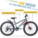 ZNTS Mountain Bike for Girls and Boys Mountain 24 inch shimano 7-Speed bike W1019P203880