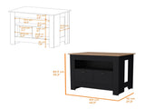 Black 2-Door Kitchen Island B062P175038