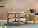 D23.5 x 25" Round 3-Tiered Side Tabel, Natural End Tabel for Lving Room Bedroom Entryway, Brown W2078141934