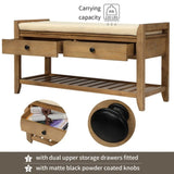 Shoe Rack with Cushioned Seat and Drawers, Multipurpose Entryway Storage Bench 17964080