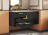 30" Wall Mounted Bathroom Cabinet with Ceramic Basin Sink, Bathroom Cabinet with Soft-Closing Door N710P324096B