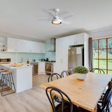 42 Inch Ceiling Fans with LED Light 22W and Remote Control 6 Wind Speed Reversible DC Motor White W934P244412