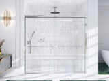 (NEW) 56"-60"W*72" H Semi-Frameless Double Sliding Shower Door, Bypass Shower Door, 1/4" (6mm) Thick W2813P388006