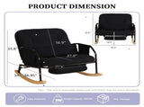 Corduroy Nursery Rocking Chair w/ Pull-out Footrest, Adjustable Backrest 100&deg-160&deg, Oversized 32623952