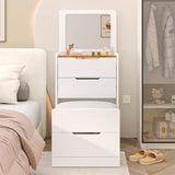 3-in-1 dressing table with flip mirror and light, small dressing table set with visible glass 58566032